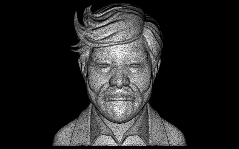 Friendly Swoop Gentleman Bust Free 3D Print Model - Features Image 4