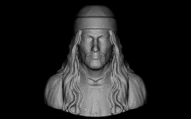 Modello 3D di busto di figura vestita serena - Caratteristiche Immagine 4