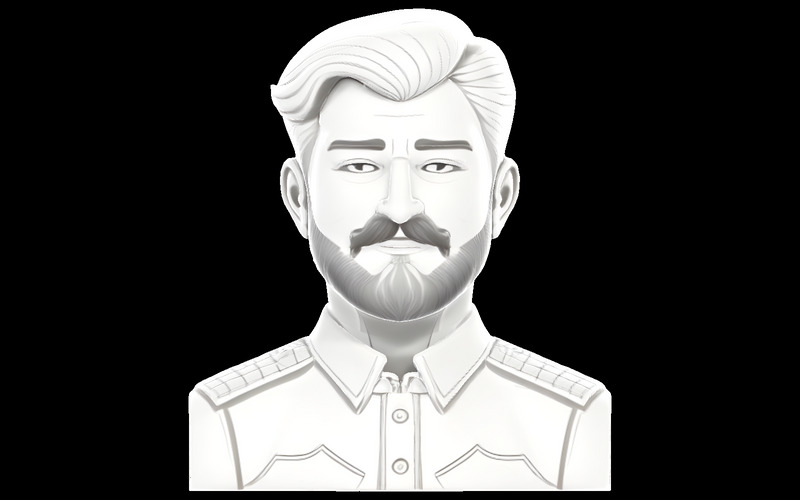 Popiersie dowódcy dżentelmena, model 3D - Obraz funkcji 3