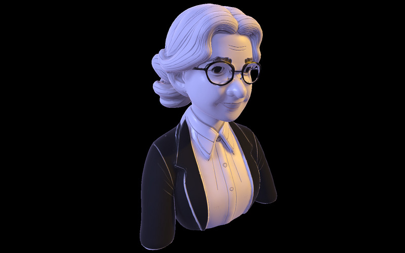 Gentle Grandma Bust 3D Model - Features Image 1