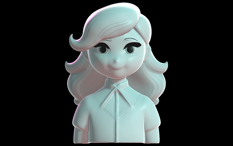 Pastel Dream Girl Bust Model 3D Print - Obraz funkcji 5
