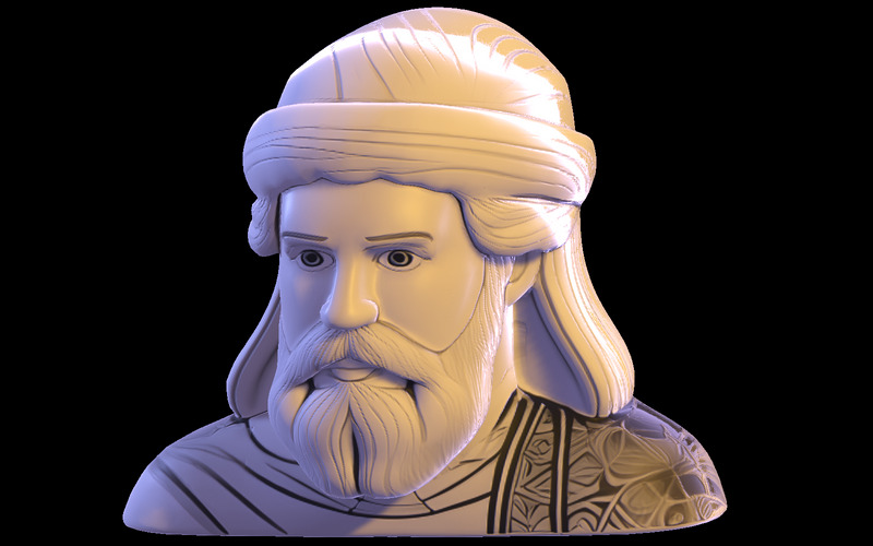 O modelo 3D do busto do turbante sábio - Features Image 7