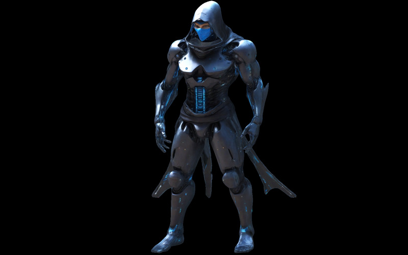 Modello di stampa 3D Cyber Hooded Stealth Warrior - Caratteristiche Immagine 7