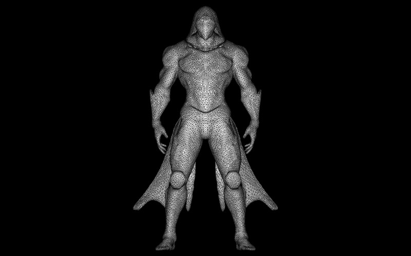 Modello di stampa 3D Cyber Hooded Stealth Warrior - Caratteristiche Immagine 4