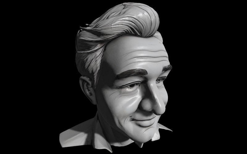 Klassisk Gentleman Bust Free 3D-modell - Features Image 3
