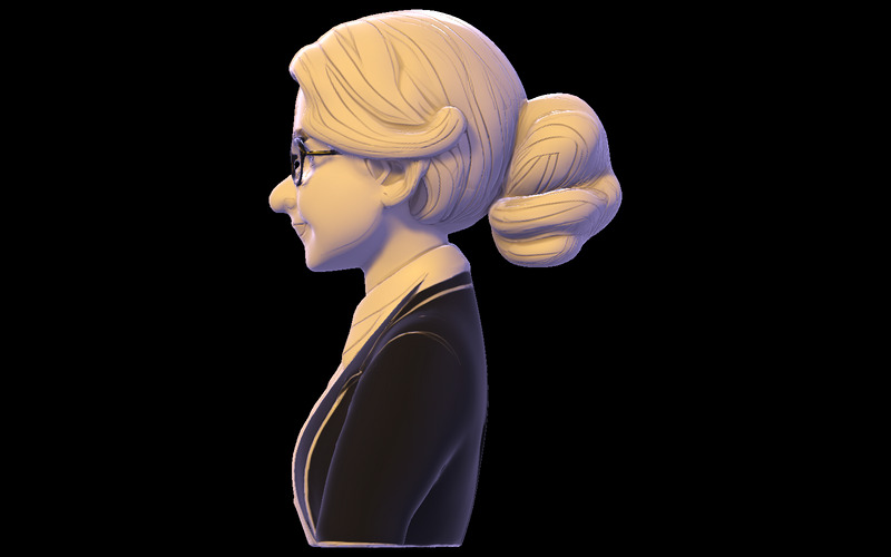 Gentle Grandma Bust 3D Model - Features Image 5