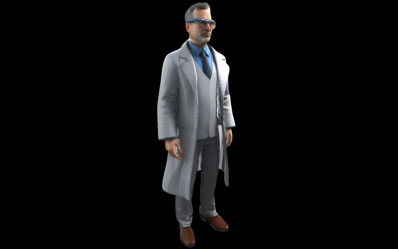 Profesjonalny model postaci w fartuchu laboratoryjnym do druku 3D - Obraz funkcji 3