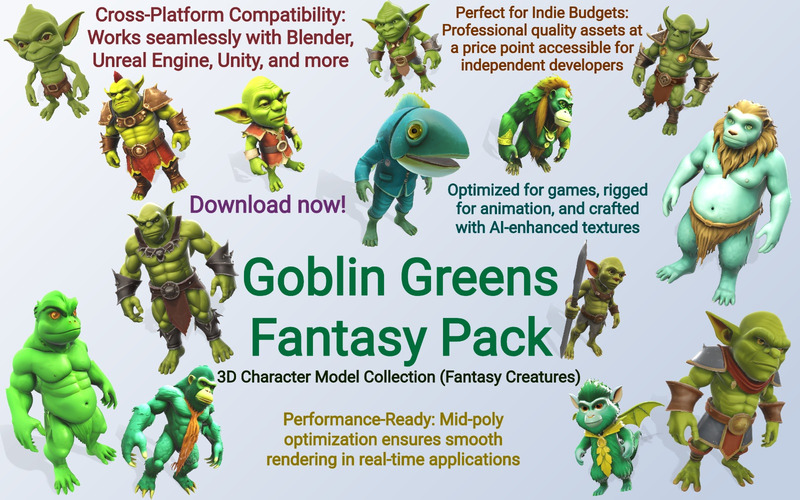 Goblin Greens Fantasy Pack Model 3D - Obraz funkcji 1