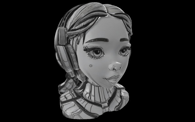 Cyber Groove Bust Free 3D-modell - Features Image 1