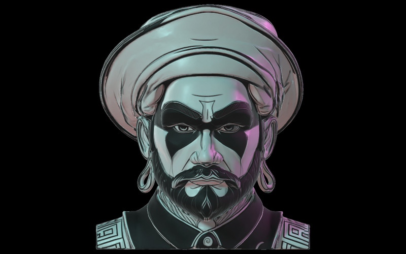 Mistyczny model popiersia turbanu 3D - Obraz funkcji 3