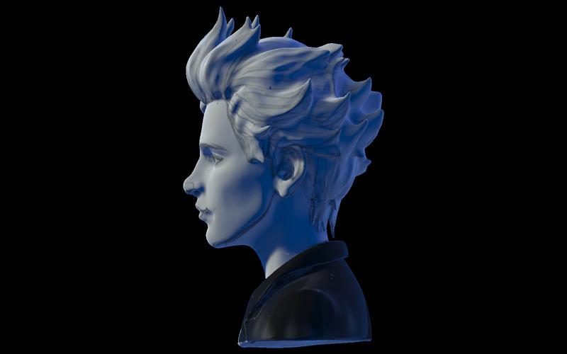 Luminous Punk Bust 3D Model - Features Image 6