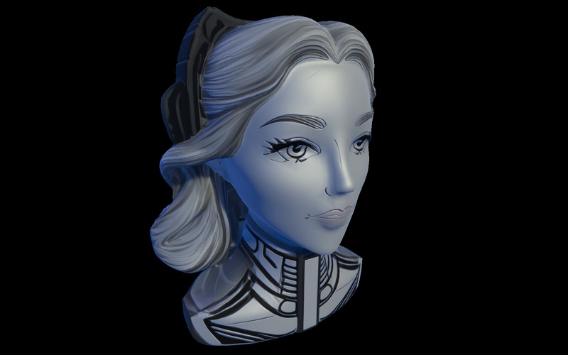 Futuristic Regal Bust 3D Model - Features Image 1