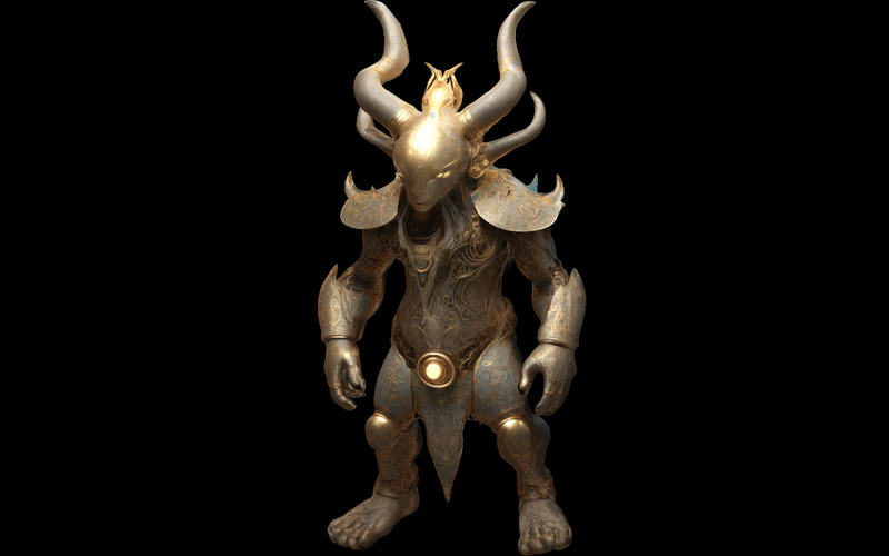 Guardiani cornuti mistici - Pacchetto modello 3D di creature fantasy - Caratteristiche Immagine 12