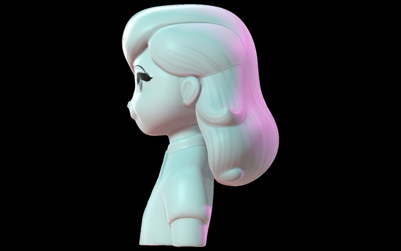 Pastel Dream Girl Bust Model 3D Print - Obraz funkcji 7
