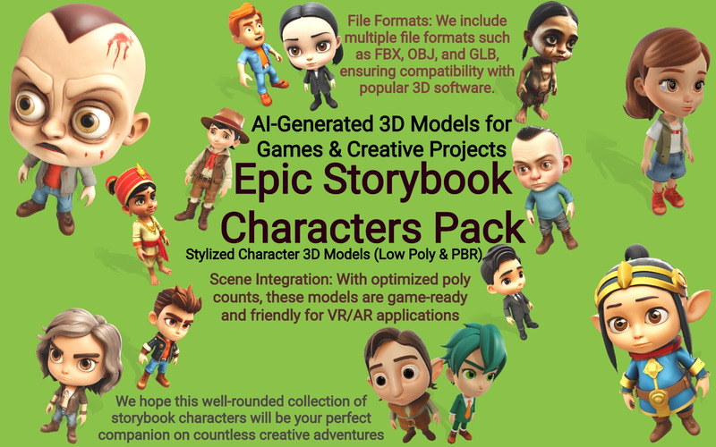 Epic Storybook Characters Pack 3D Model - Features Image 1