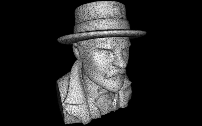 Cyberpunk Gentleman Bust Model 3D - Obraz funkcji 2