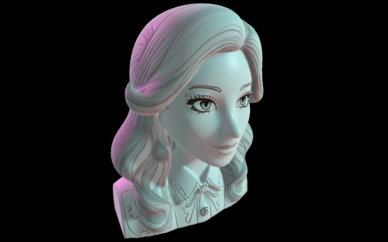 Elegancki model 3D biustu z dodatkiem sztucznej inteligencji - Obraz funkcji 1