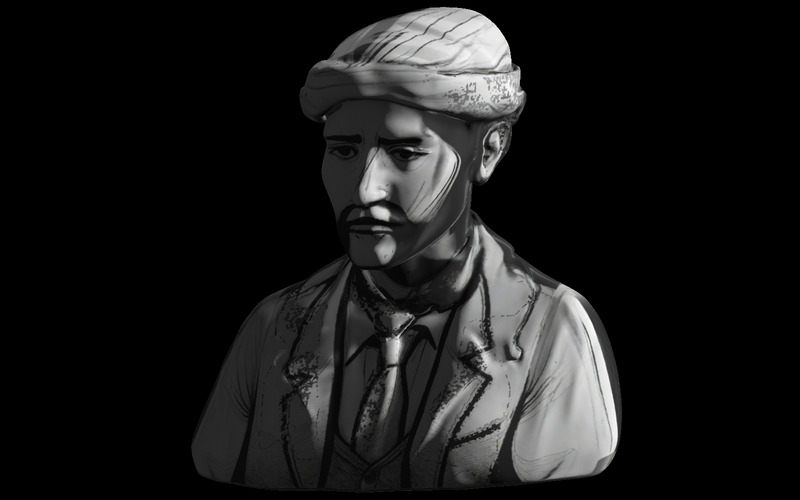 Model 3D popiersia myśliciela w turbanie - Obraz funkcji 7