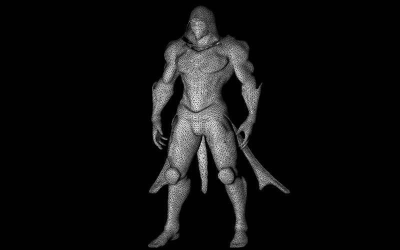 Modello di stampa 3D Cyber Hooded Stealth Warrior - Caratteristiche Immagine 8