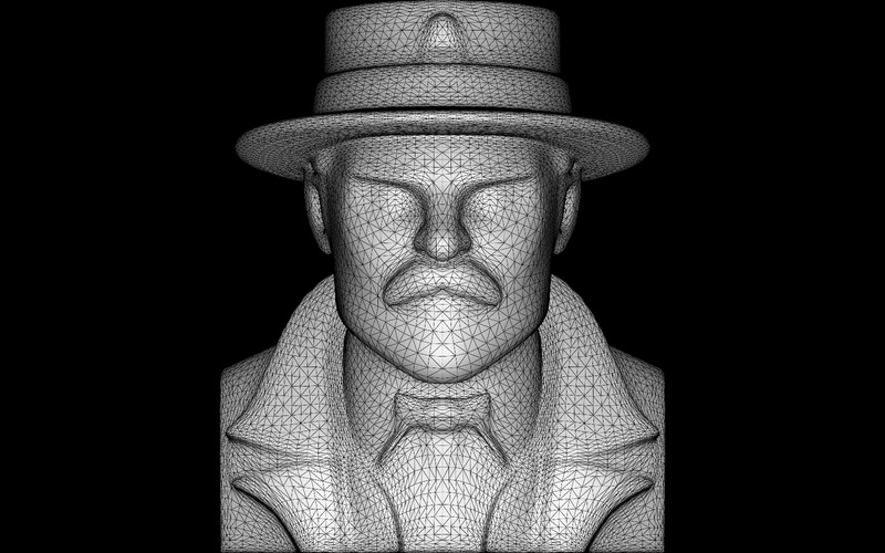 Cyberpunk Gentleman Bust Model 3D - Obraz funkcji 4