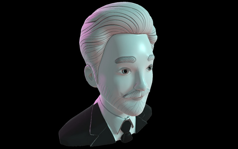 Modello 3D di busto di gentiluomo moderno - Caratteristiche Immagine 3