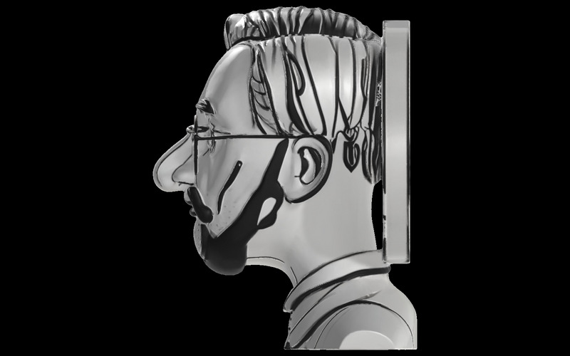 Vänliga glasögon byst gratis 3D-modell - Features Image 5