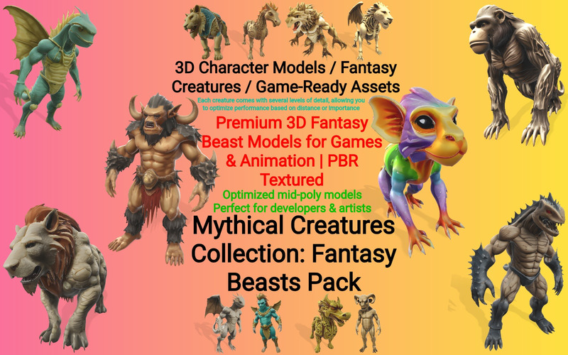 Collection Créatures Mythiques : Pack Bêtes Fantastiques, Modèle 3D - Caractéristiques de l’image 1