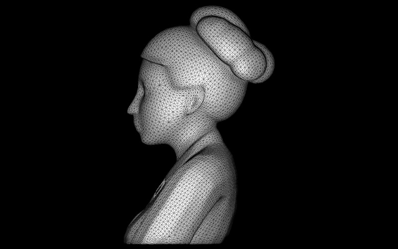 Biust Tradycyjna Elegancja - Rzeźba Kobieca Model 3D - Obraz funkcji 8