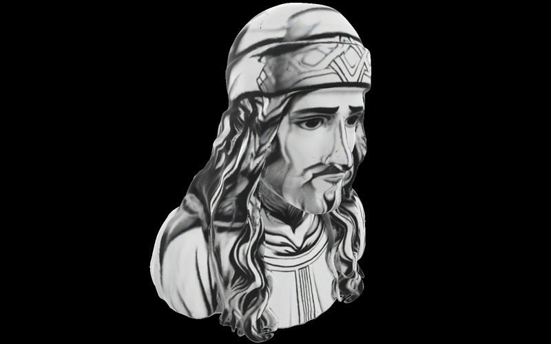 Modello 3D di busto di figura vestita serena - Caratteristiche Immagine 1