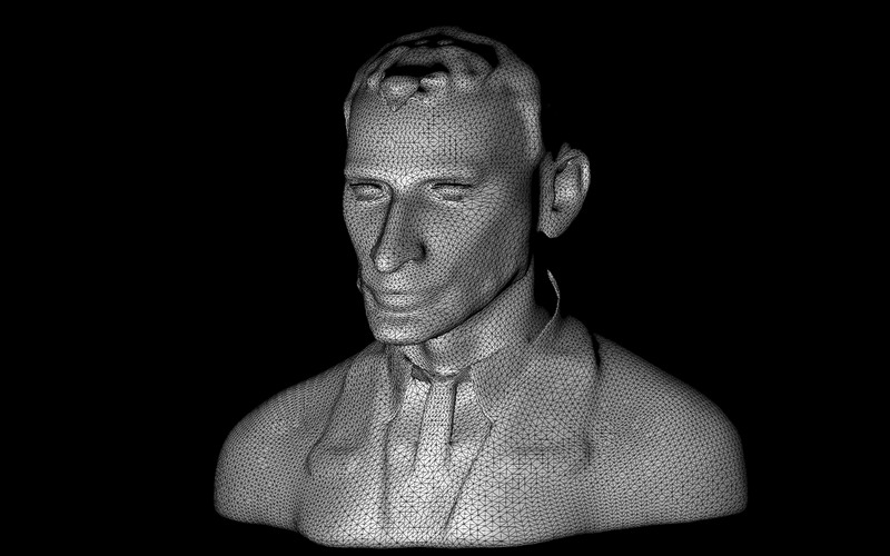 Wyrafinowany portret dżentelmena, model wydrukowany w 3D - Obraz funkcji 2