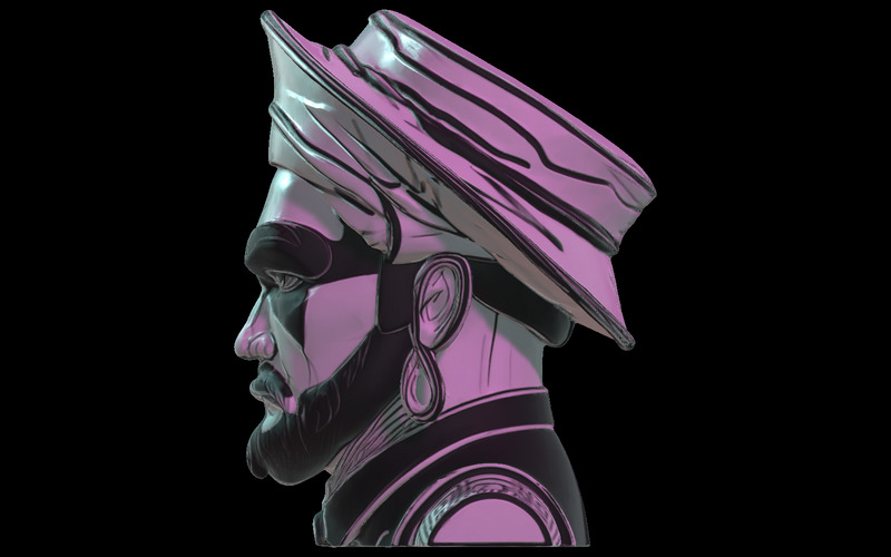 Mistyczny model popiersia turbanu 3D - Obraz funkcji 5