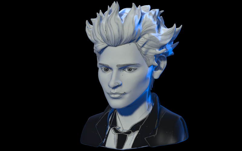 Luminous Punk Bust 3D Model - Features Image 1