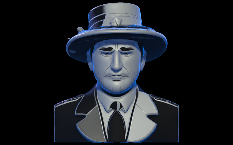 Detective Noir Busto Modello 3D - Caratteristiche Immagine 5