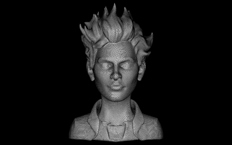 Luminous Punk Bust 3D Model - Features Image 5