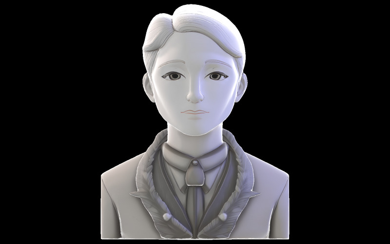 Refined Gentleman Bust 3D Model - Features Image 3