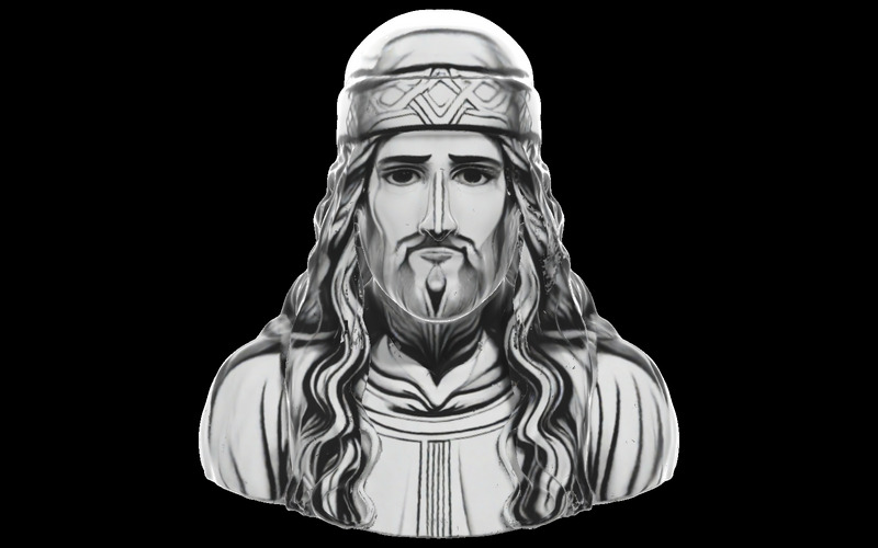 Modello 3D di busto di figura vestita serena - Caratteristiche Immagine 3