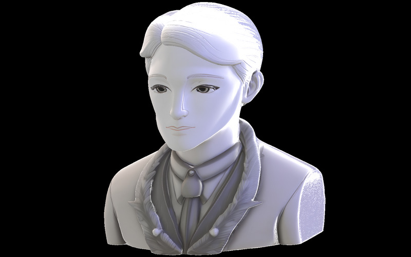 Refined Gentleman Bust 3D Model - Features Image 7