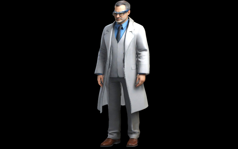 Profesjonalny model postaci w fartuchu laboratoryjnym do druku 3D - Obraz funkcji 1