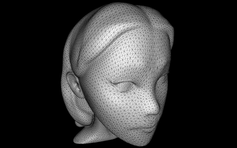 Modello 3D di busto viso stilizzato sereno - Caratteristiche Immagine 2