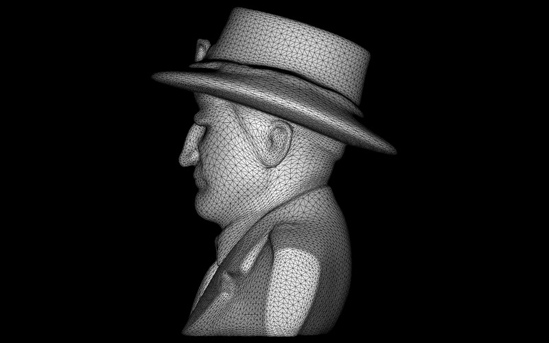 Detective Noir Busto Modello 3D - Caratteristiche Immagine 8