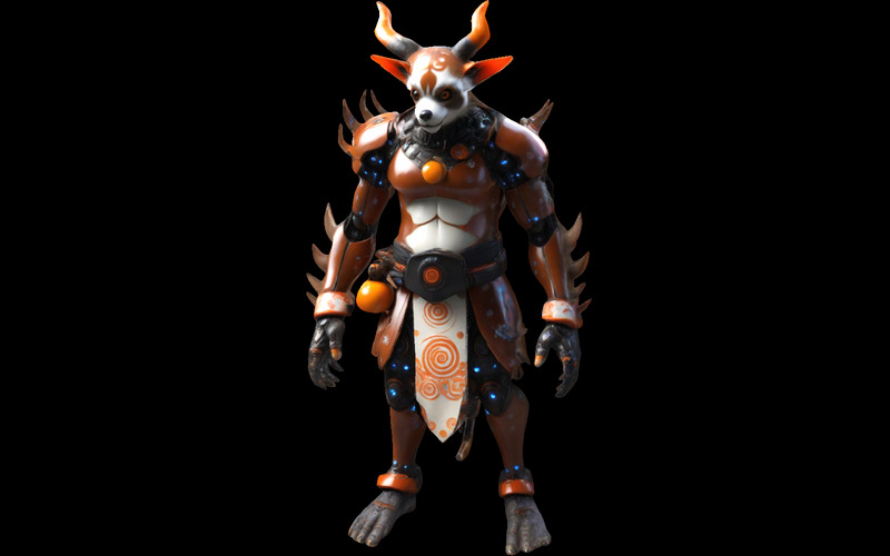 Guardiani cornuti mistici - Pacchetto modello 3D di creature fantasy - Caratteristiche Immagine 8