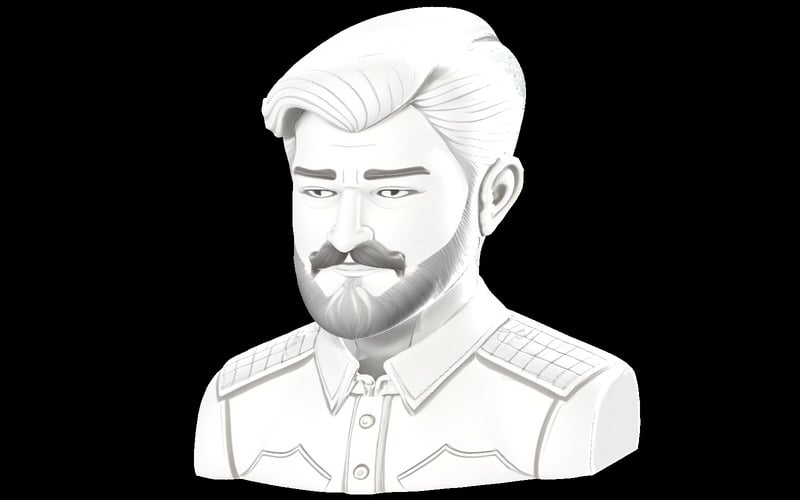 Popiersie dowódcy dżentelmena, model 3D - Obraz funkcji 7