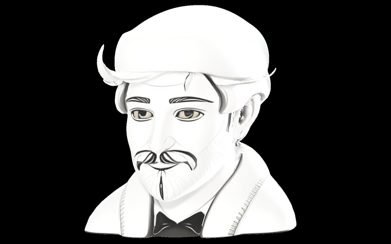 Model popiersia Dapper Gentleman w 3D - Obraz funkcji 1