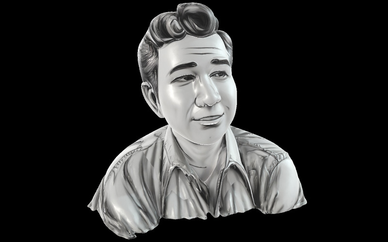 Retrostil Gentleman Bust Free 3D-modell - Features Image 1