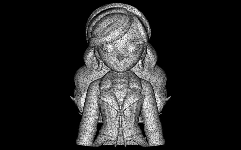 Anime flicka i stilig kappa statyett gratis 3D-utskriftsmodell - Features Image 6
