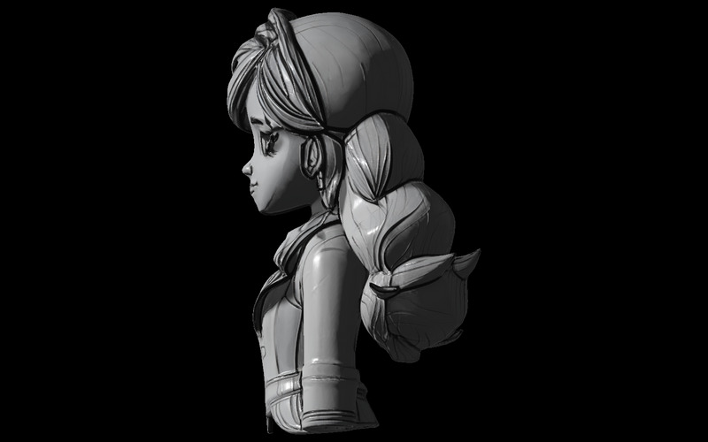 Anime flicka i stilig kappa statyett gratis 3D-utskriftsmodell - Features Image 7