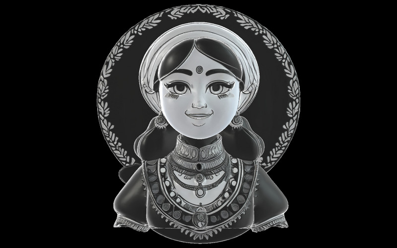 优雅的民间淑女雕像免费 3D 模型 - Features Image 3
