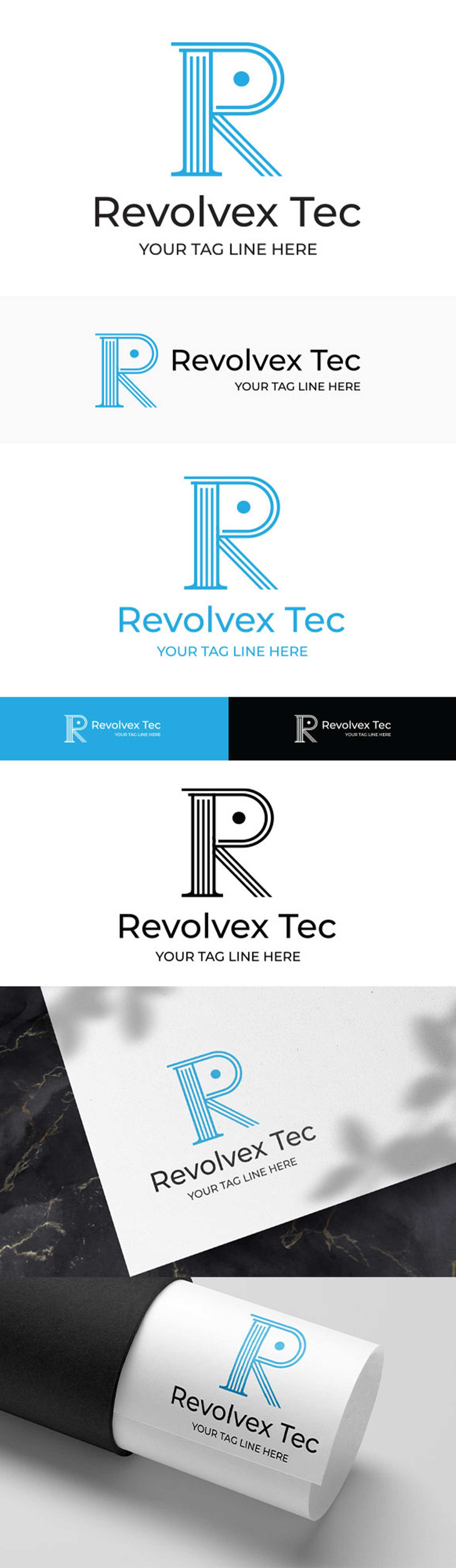 R design del logo unico creativo - Caratteristiche Immagine 1