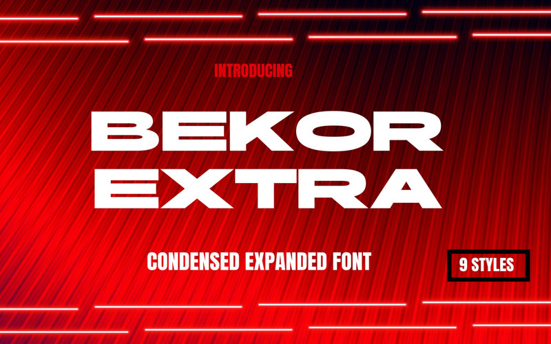 Bekor Condensed font family - Features Image 1