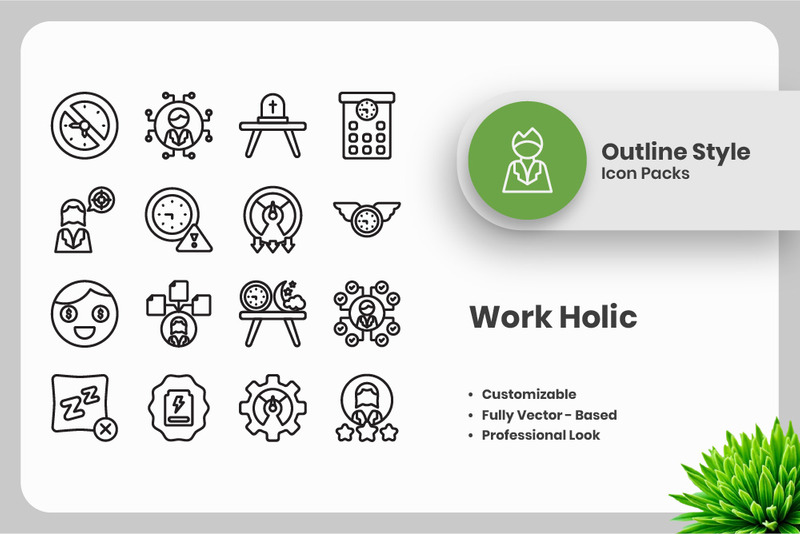 20 Set of Work Holic Vol 3 Outline Icon Collection - Features Image 1